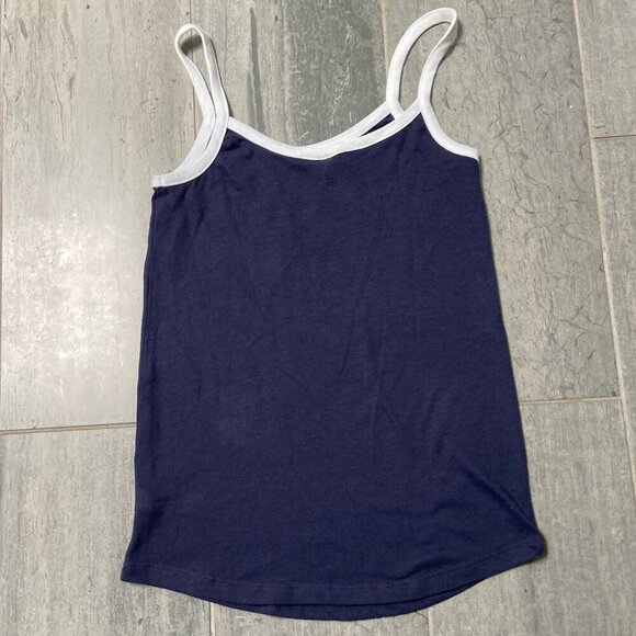 Alternative Apparel Strappy Tank Top Navy White Size Medium - Picture 3 of 7